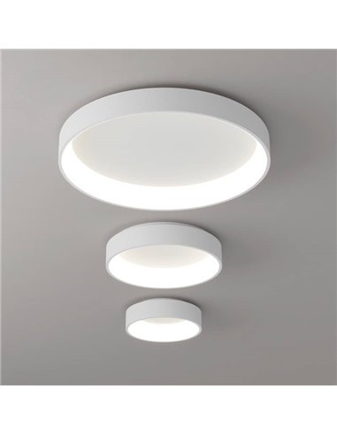 Plafón de Techo LED DILGA Ø 90cm Blanco/Negro texturado, 126W 9800lm, 2700K-3000K Interruptor deslizante con y Sin Casambi
