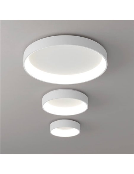 Plafón de Techo LED DILGA Ø 90cm Blanco/Negro texturado, 126W 9800lm, 2700K-3000K Interruptor deslizante con y Sin Casambi