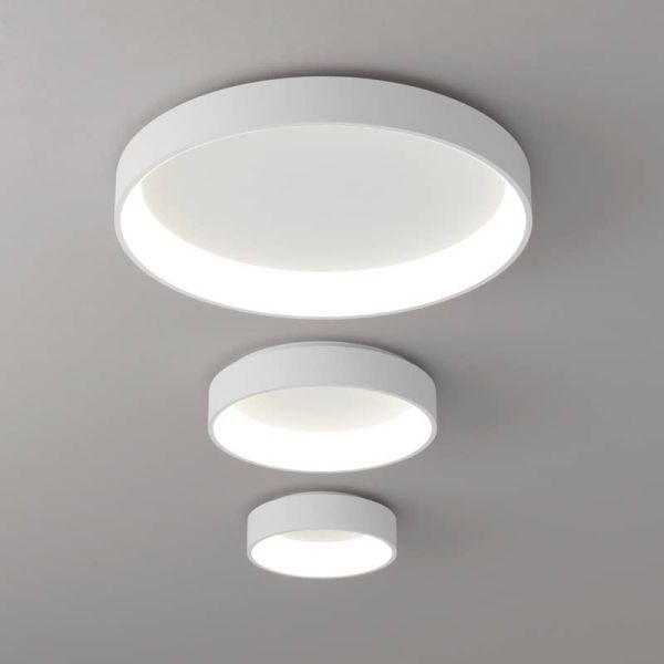 Plafón de Techo LED DILGA Ø 90cm Blanco/Negro texturado, 126W 9800lm, 2700K-3000K Interruptor deslizante con y Sin Casambi