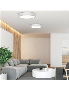 Plafón de Techo LED DILGA Ø 90cm Blanco/Negro texturado, 126W 9800lm, 2700K-3000K Interruptor deslizante con y Sin Casambi 2