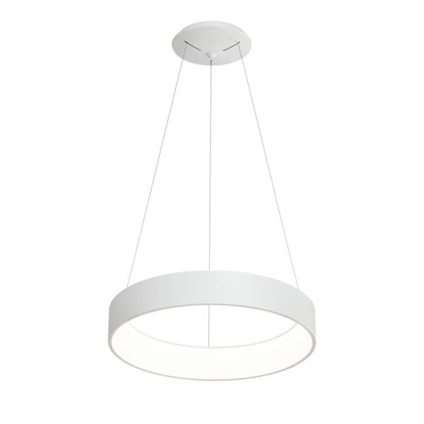 Suspension LED DILGA Ø 60cm Blanc/Noir Texturé, 48W 3730lm, 2700K-3000K avec interrupteur coulissant avec et sans Casambi