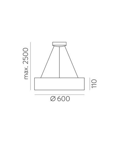Suspension LED DILGA Ø 60cm Blanc/Noir Texturé, 48W 3730lm, 2700K-3000K avec interrupteur coulissant avec et sans Casambi