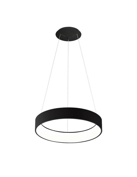 Suspension LED DILGA Ø 60cm Blanc/Noir Texturé, 48W 3730lm, 2700K-3000K avec interrupteur coulissant avec et sans Casambi
