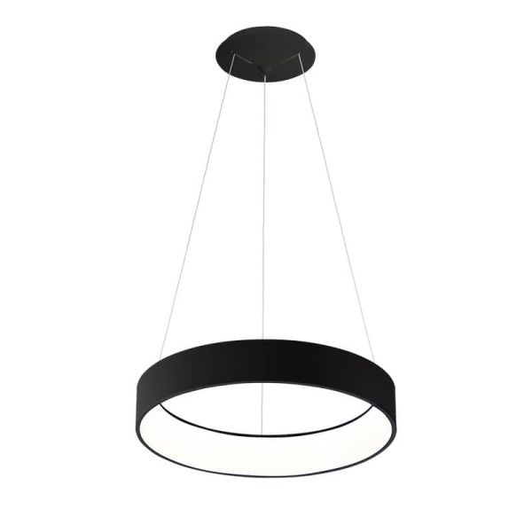 Lámpara Colgante LED DILGA Ø 60cm Blanco/Negro texturado, 48W 3730lm, 2700K-3000K con Interruptor deslizante Con y Sin Casambi