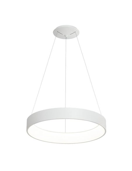 Candeeiro Suspenso LED DILGA Ø 90cm Branco/Preto Texturizado, 126W 9800lm, 2700K-3000K com Interruptor Deslizante Com e Sem Casa