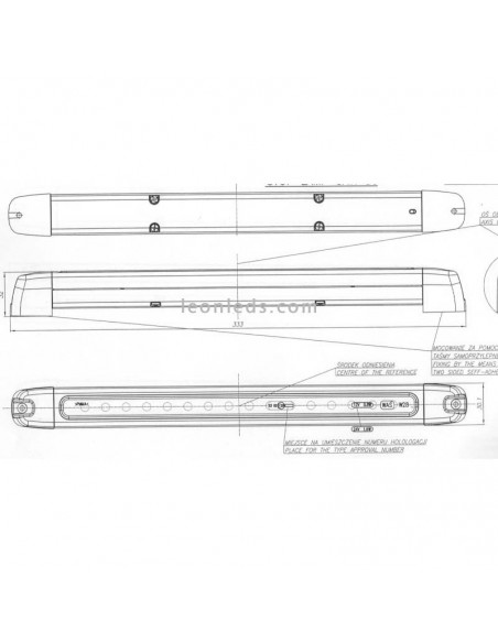 Lâmpada de Freio com Tulipa Branca Terceira Luz de Freio Vermelha Era Barra Longa 1461 12v para reboque semi reboque | leonleds