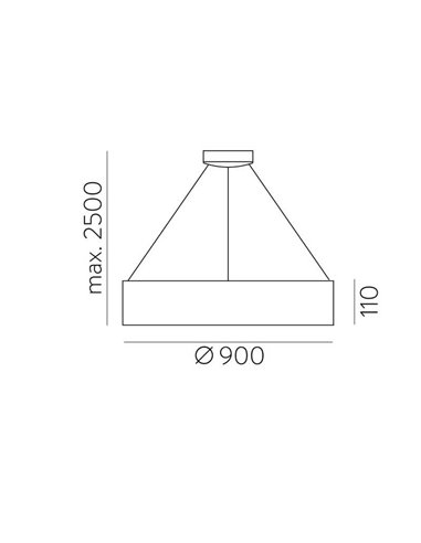 Lámpara Colgante LED DILGA Ø 90cm Blanco/Negro texturado, 126W 9800lm, 2700K-3000K con Interruptor deslizante Con y Sin Casambi
