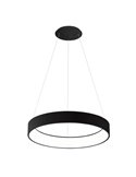 Candeeiro Suspenso LED DILGA Ø 90cm Branco/Preto Texturizado, 126W 9800lm, 2700K-3000K com Interruptor Deslizante Com e Sem Casa