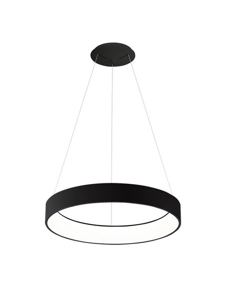Suspension LED DILGA Ø 90cm Blanc/Noir Texturé, 126W 9800lm, 2700K-3000K avec interrupteur coulissant avec et sans Casambi