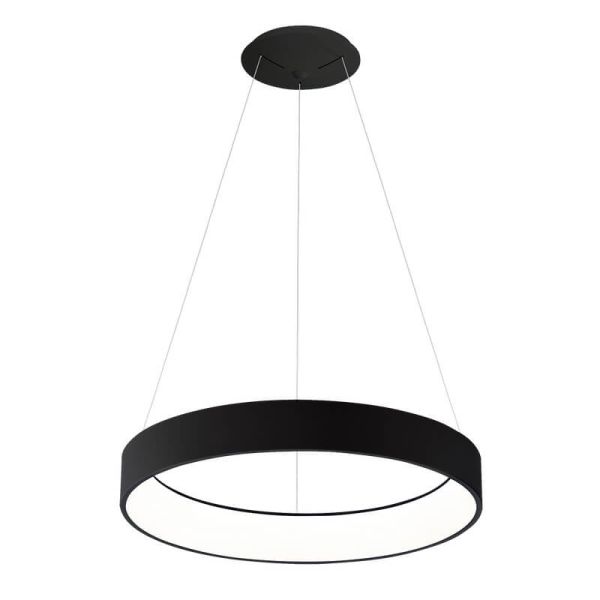 Suspension LED DILGA Ø 90cm Blanc/Noir Texturé, 126W 9800lm, 2700K-3000K avec interrupteur coulissant avec et sans Casambi