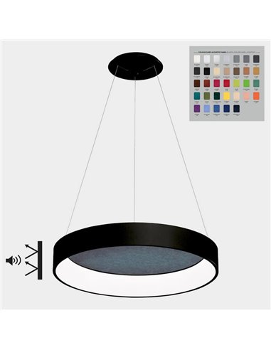 Candeeiro Suspenso LED DILGA Ø 90cm Branco/Preto Texturizado, 126W 9800lm, 2700K-3000K com Interruptor Deslizante Com e Sem Casa