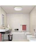 Plafonnier LED pour salle de bain DINS Ø16cm blanc/noir/nickel 10W 1100Lm, IP44 2700K-3000K avec interrupteur coulissant