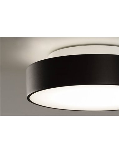 Plafon LED para banheiros DINS Ø16cm branco/preto/níquel 10W 1100Lm, IP44 2700K-3000K com interruptor deslizante