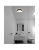 Plafón de techo LED para baños DINS Ø16cm blanco/negro/níquel 10W 1100Lm, IP44 2700K-3000K con interruptor deslizante