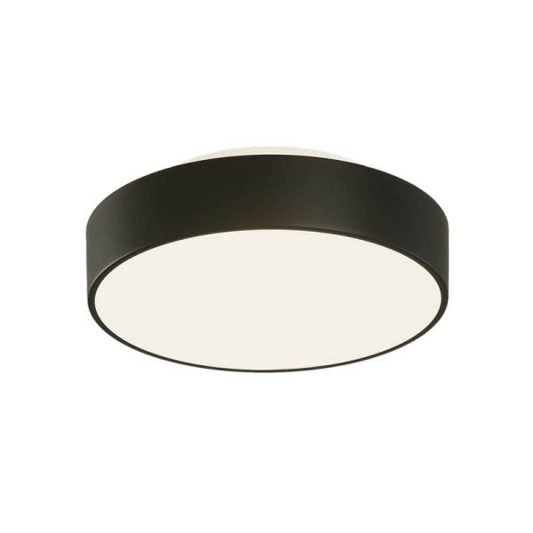 Plafonnier LED pour salle de bain DINS Ø16cm blanc/noir/nickel 10W 1100Lm, IP44 2700K-3000K avec interrupteur coulissant