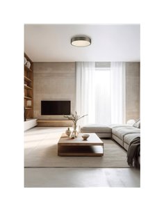 Plafonnier salle de bain DINS Ø26cm ou Ø 32cm E27 2x15W nickel mat IP44 2