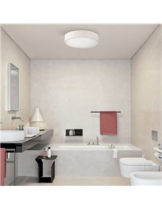 Plafon LED para banheiros DINS Ø32cm 18W, 2520Lm IP44 com LED integrado, branco/preto/níquel 2700K-3000K com interruptor 2