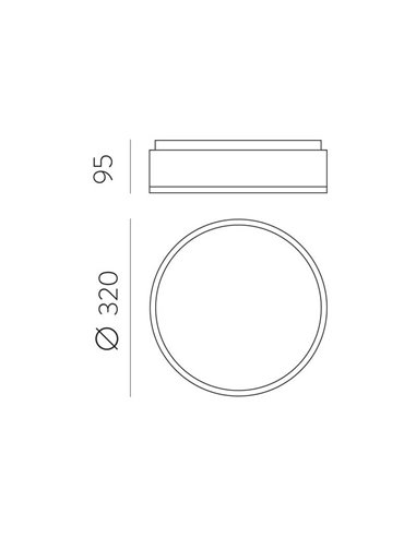 Plafonnier LED pour salle de bain DINS Ø32cm 18W, 2520Lm IP44 avec LED intégrée, blanc/noir/nickel 2700K-3000K avec interrupteur