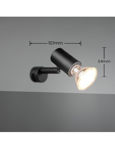 Aplique Pared Foco Orientable LORENZO Bombilla excl.GU10 max. 5W IP44 Baño | LeonLeds