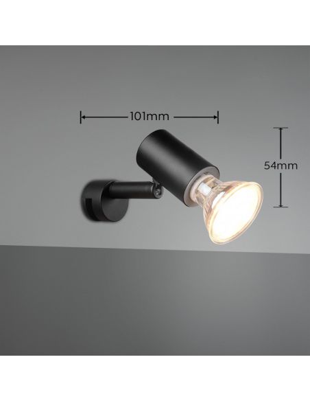 Aplique Pared Foco Orientable LORENZO Bombilla excl.GU10 max. 5W IP44 Baño | LeonLeds
