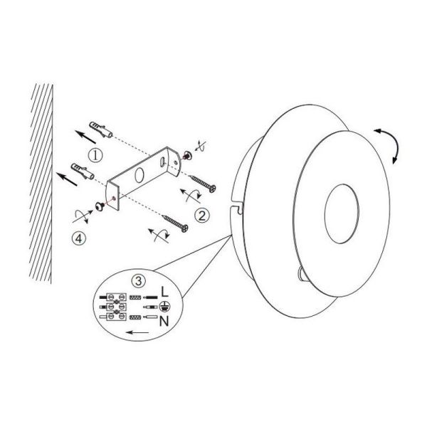 Aplique Pared LED Orientable Iluminación Indirecta LEANO 6W 3000K IP20 Redondo | LeonLeds