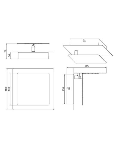 Aplique LED MIO 6W 3000K Iluminação ambiente quadrada | LeonLeds
