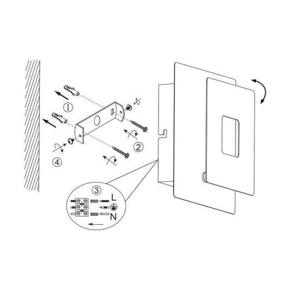 Aplique Pared LED Orientable Iluminación Indirecta LEANO 6W 3000K IP20 Cuadrado | LeonLeds