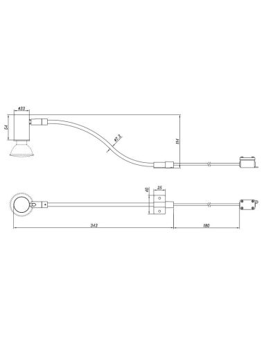 Aplique Pared Sencillo y Orientable Baño GIADA Bombilla excl.GU10 max. 5W IP44 | LeonLeds