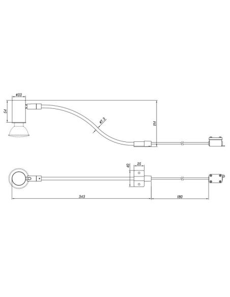Aplique Pared Sencillo y Orientable Baño GIADA Bombilla excl.GU10 max. 5W IP44 | LeonLeds