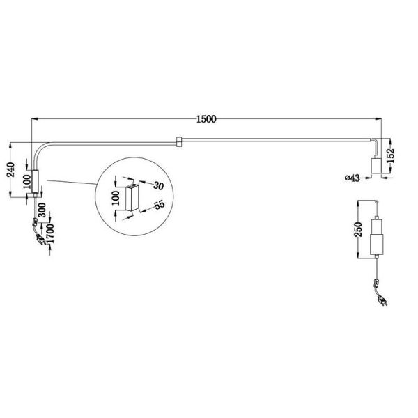 Applique murale LINE à bras orientable | LéonLeds