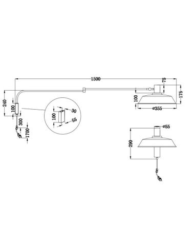 Aplique de Pared Brazo Orientable Pantalla Metálica BOLDER | LeonLeds