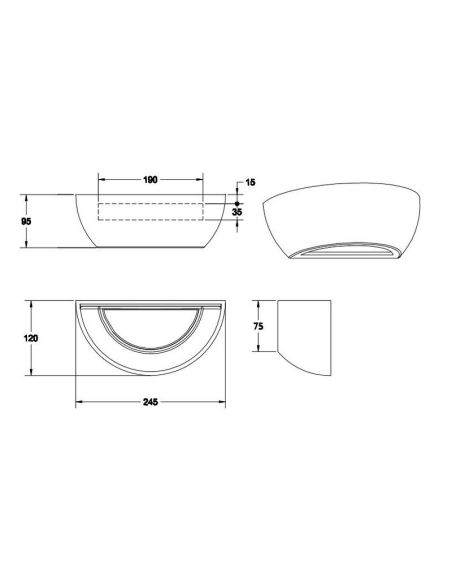 Aplique de gesso personalizável ROMA Up and Down Light | LeonLeds