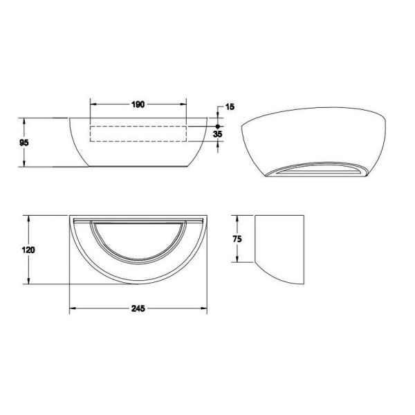 Aplique de gesso personalizável ROMA Up and Down Light | LeonLeds