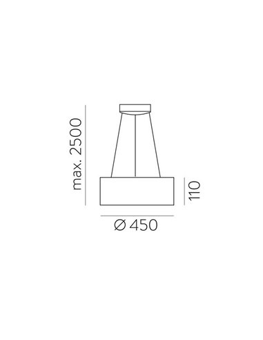 Suspension LED DILGA Ø 45cm Blanc/Noir Texturé, 27W 2100lm, 2700K-3000K avec interrupteur coulissant avec et sans Casambi