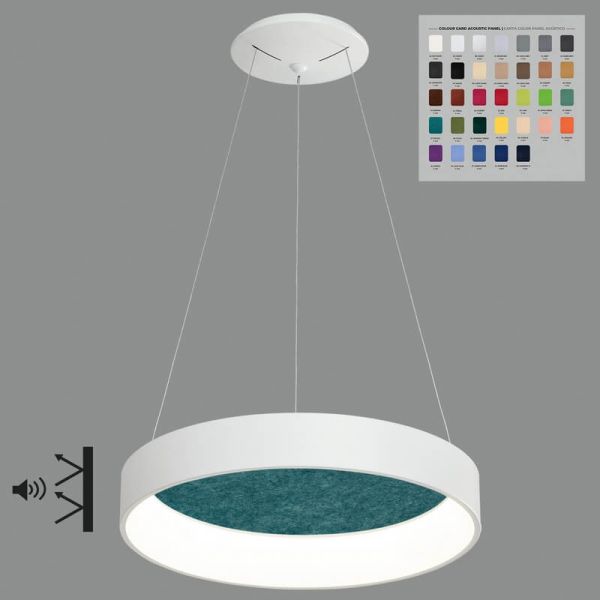 Candeeiro Suspenso LED DILGA Ø 45cm Branco/Preto Texturizado, 27W 2100lm, 2700K-3000K com Interruptor Deslizante Com e Sem Casam