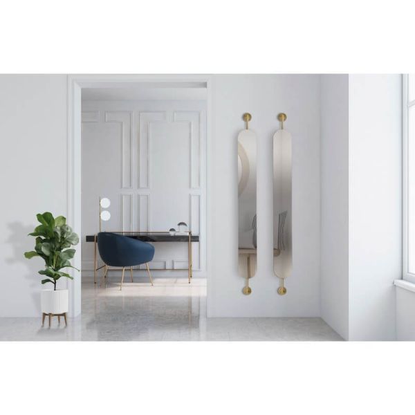 Miroir mural, plafond ou sol sans lumière ESTELA Dresscode 160c20cm allongé, finition dorée