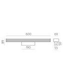 Aplique de Baño LED DUNE 60cm largo Opal/Cromo, 19W 1780lm, IP44, 3000K-4000K con Interruptor deslizante