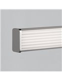 Luminaire de salle de bain LED DUNE 60cm de long Opale/Chrome, 19W 1780lm, IP44, 3000K-4000K avec interrupteur coulissant