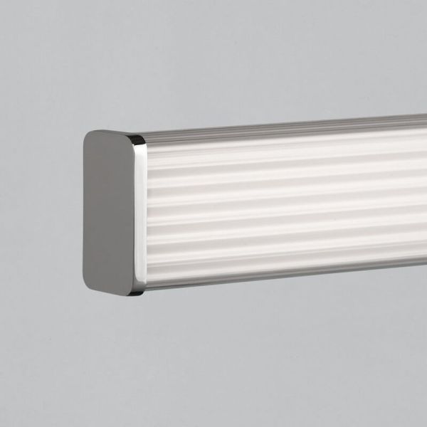 Luz LED DUNE para banheiro com 60 cm de comprimento opala/cromo, 19W 1780lm, IP44, 3000K-4000K com interruptor deslizante