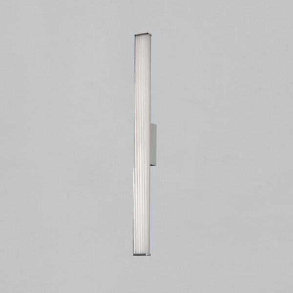 Applique Salle de Bain LED DUNE 90cm de long Opale/Chrome, 22W 2050lm, IP44, 3000K-4000K avec interrupteur coulissant