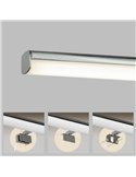 Applique salle de bain DUSTIN 80cm de long Chrome, LED intégrée 15W 3000K 1200lm, IP44, 3 fixations