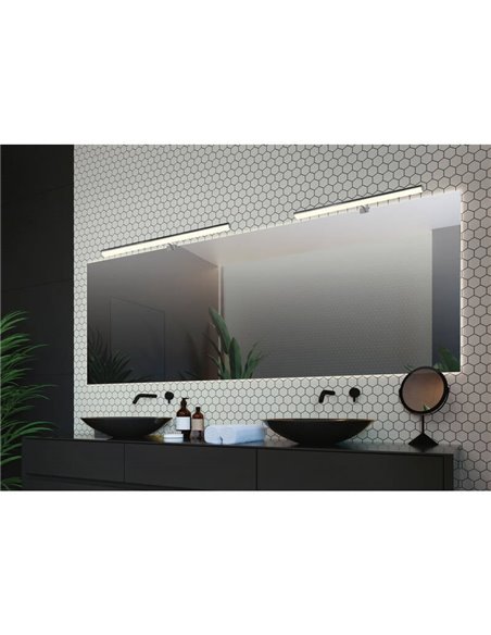 Aplique para baño DUSTIN 80cm de largo Cromo, LED integrado 15W 3000K 1200lm, IP44, 3 fijaciones