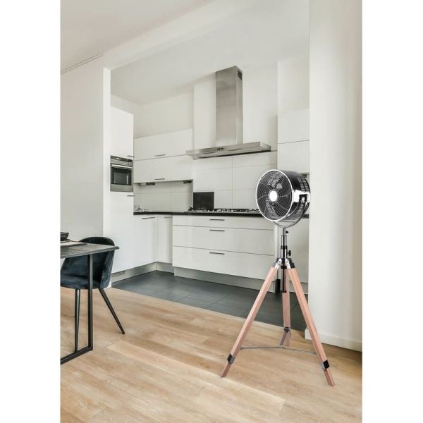 Ventilador Pie y Suelo Muy Potente Ø28cm TROMSÖ Estilo Industrial 3 Velocidades | LeonLeds