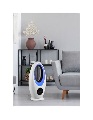 Ventilador de mesa oscilante LED RGB KALMAR com controle remoto 3 velocidades | LeonLeds