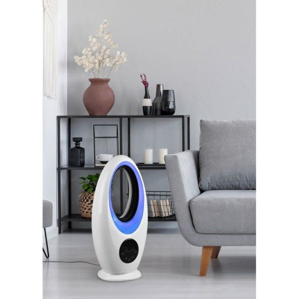 Ventilador Sobremesa LED RGB Oscilante KALMAR con Mando a Distancia 3 Velocidades | LeonLeds