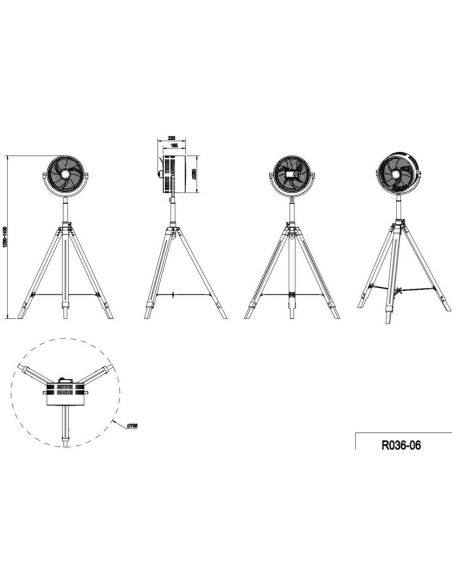 Ventilador Pie y Suelo Muy Potente Ø28cm TROMSÖ Estilo Industrial 3 Velocidades | LeonLeds