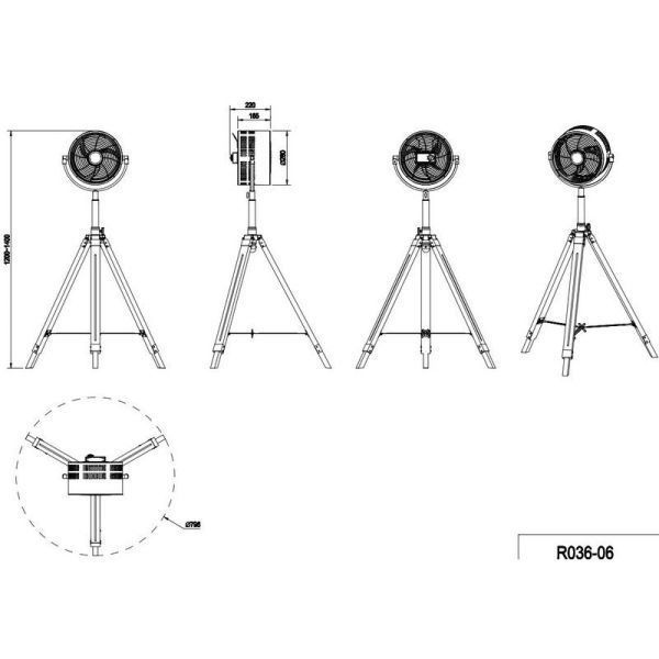 Ventilador Pie y Suelo Muy Potente Ø28cm TROMSÖ Estilo Industrial 3 Velocidades | LeonLeds