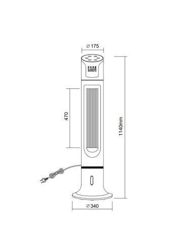 Ventilador Torre Silencioso ICEBERG Humidificador y Temporizador 3 Velocidades | LeonLeds