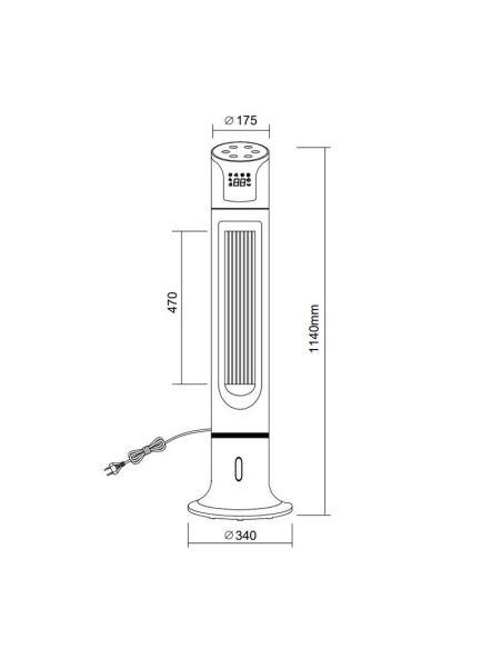 Ventilador Torre Silencioso ICEBERG Humidificador y Temporizador 3 Velocidades | LeonLeds