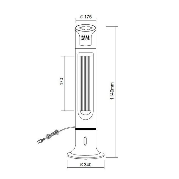 Ventilador Torre Silencioso ICEBERG Humidificador y Temporizador 3 Velocidades | LeonLeds